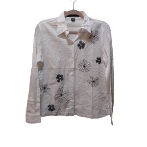 Josephine Chaus Ladies Long Sleeve Floral Embroidered Top- size 8